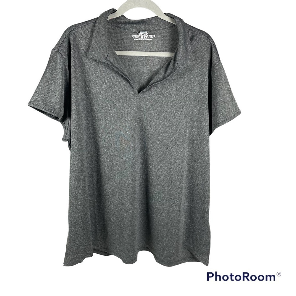 Driequip Golf Shirt  Ladies Size 3XL Gray Collared Shirt with V-neck